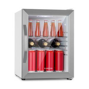 Klarstein Kühlschrank Beersafe M Crystal White Kühlschrank 33 Liter 2 Böden Panoramaglastür Edelstahl 10039423, 54 cm hoch, 40.5 cm breit 