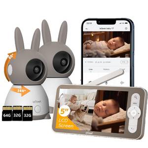 Iegeek Video-Babyphone Babyphone mit 2 Kameras 