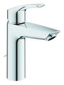 Grohe Waschtischarmatur »Eurosmart« Einhand Ausladung 121 mm mit versenkbarer Kette M-Size - Chrom 