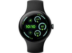  GOOGLE Pixel Watch 3 (LTE) 45 mm, Smartwatch Aluminium Fluorelastomer, 150–185 165–215 Obsidian 