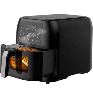 Comfy Mate Heißluftfritteuse 8.5 Liter, XXL Airfryer mit Sichtfenster, Touchscreen, Innenbeleuchtung, Leiser Betrieb (55 dB), 1700 W, LED-Anzeige, Air Fryer mit 7 Programmen, Ohne Öl 