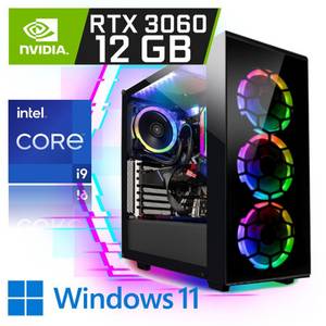 Meinpc GameChanger i9 RTX Gaming-PC (Intel Core i9, GeForce RTX 3060 12GB, 32 GB RAM, 2000 GB HDD, 500 GB SSD, Wasserkühlung, Windows 11, Gamer, Gaming) 