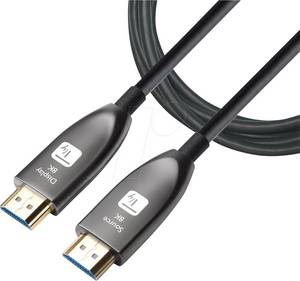 Techly ICOC-HDMI-HY8020 - Aktiv Optisches HDMI Kabel (AOC), 8K 60 Hz, 20 m