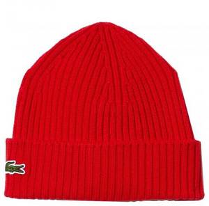 Lacoste Unisex Beanie aus gerippter Wolle (RB0001) red Wintermütze