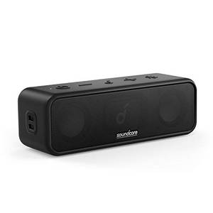  Soundcore 3 Bluetooth Lautsprecher, Stereo-Sound, Audiotreiber mit Titan-Membran, PartyCast, BassUp, 24 Stunden Akku, IPX7 Wasserschutz, individueller EQ, für Zuhause, Draußen, Garten 