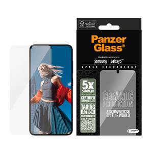 Panzerglass Displayschutzglas »Ultra-Wide Fit Ceramic Screen Protection«, für Samsung Galaxy S25, Displayschutzfolie, Schutzfolie, Bildschirmschutz, kratz- & stoßfest 