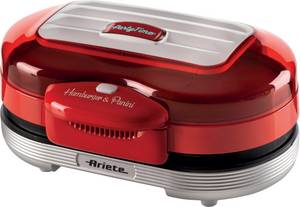 Ariete Kontaktgrill 0205R Party Time Hambuger Maker, rot, 1200 W 