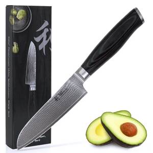 Wakoli Asiamesser » Mikata Damast Kleines Santoku Messer 12 cm«