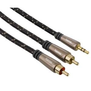 Hama HQ 3m Audio Adapter-Kabel AUX vergoldet Audio-Kabel, 3,5-mm-Klinke, RCA-Stecker, Keine (300 cm), 3,5mm Klinken-Stecker auf 2x RCA Cinch-Kabel, vergoldet, für Handy etc Cinch-Kabel