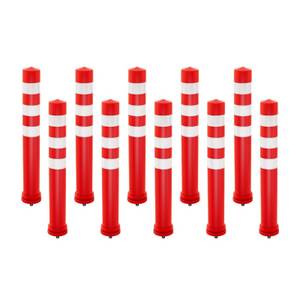 Costway Absperrpfosten (10-tlg), mit 3 Reflektierenden, 