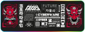 Hyrican Mauspad »Striker Cyberware by  ST-MP25B Mauspad, RGB-Beleuchtung & USB Hub, 800x300x4 mm«, Hintergrundbeleuchtung mit 14 Farbeffekten 
