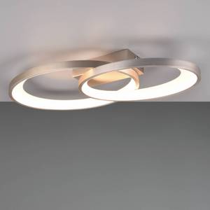 Reality Leuchten LED-Deckenleuchte Malaga mit 2 Ringen, nickel matt 