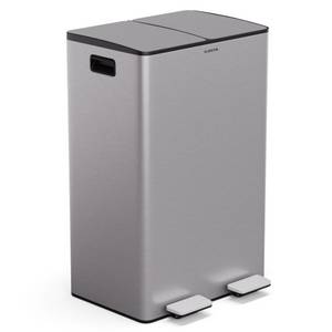 Klarstein Mülleimer KG28-60L-ss, Mülltonnenbox Fach Treteimer Trash Bin Garbage Müll 