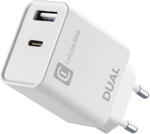 Cellular Line Dual Charger for iPhone 8 white Handy Netzteil