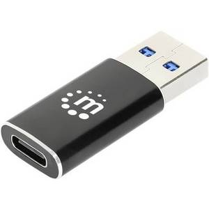 Manhattan USB 3.2 Gen 2 (USB 3.1 Gen 2) Adapter [1x USB 3.2 Gen 2 Stecker A​ (USB 3.1) - 1x USB 3.2 Gen 2 Buchse C (USB 3.1)] USB-A-Stecker auf USB-C-Buchse 