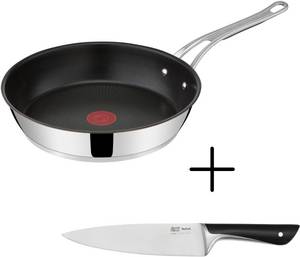 Tefal Bratpfanne 28 cm Jamie Oliver Cooks Classic im Set mit Jamie Oliver Kochmesser 