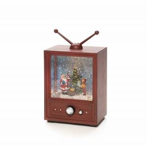 Konstsmide LED Fernseher mit Weihnachtsmann und Kind wassergefüllt (4372-000) Weihnachts-Schneekugel