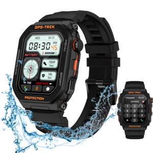 ibettertec Smartwatch, Fitness Tracker Uhr, Damen Herren Smartwatch (1.75 IPS Zoll) Fitness-Uhr mit integrierter GPS-Positionierungsfunktion und Telefonfunktion, für Android und iOS geeignet, 380 mAh große Akkukapazität, 100+ Sportmodi, IP68 Wasserdicht/H 