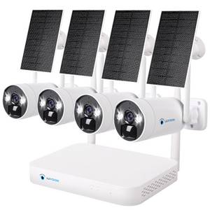 LUVISION Dual WLAN Solar Akku Überwachungssystem 10 Kanal NVR 4MP Überwachungskamera Mikrofon Cloud 