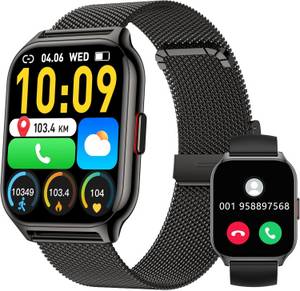 ZOSKVEE Damen's und Herren's Fitness Tracker Telefonfunktion IPx8 Wasserdicht Smartwatch (2 Zoll, Android/iOS), mit austauschbarem weichem Silikonarmband, mit Blutdruckmessung Herzfrequenz Schlafmonitor SpO2, Sport modus 