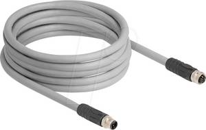 Delock 80541 - M12 Kabel L-kodiert 5 Pin Stecker zu Buchse PUR  5 m 