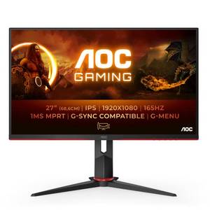  AOC Gaming 27G2SP - 27 Zoll FHD Monitor, 165 Hz, 1 ms, FreeSync Premium (1920x1080, VGA, HDMI, DisplayPort) schwarz/rot 