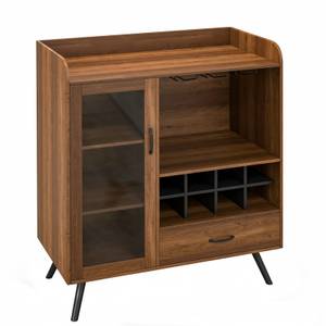 Costway Weinschrank mit Weinregal, Glashaltern, Schublade, 80 x 40 x 95 cm, Vintage 