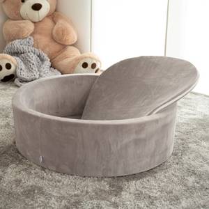 Home Deluxe Bällebad Samt TWIRL 100x100 cm Grau 