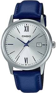 Casio MTP-V002 leather blue Analoguhr