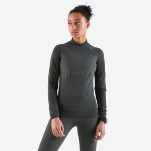 Kiprun Laufshirt langarm Damen nahtlos - Skincare khaki 