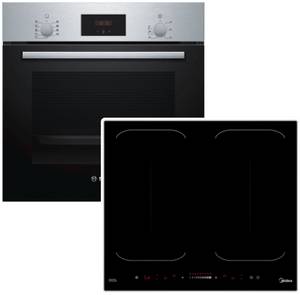 Bosch keenberk Flex-Induktions-Herd-Set SET  Einbau-Backofen mit Induktionskochfeld - autark, 60cm 