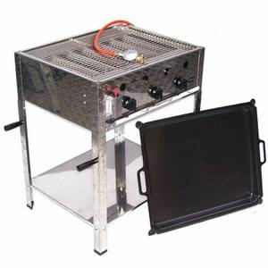 Apex Gasgrill »EDELSTAHL GASBRÄTER 10 kW 3 flammig GASGRILL BRÄTER GRILL BBQ Grillwagen Pfanne Set 6« 