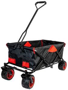 Grafner Faltbarer Bollerwagen Offroad schwarz/rot Handwagen