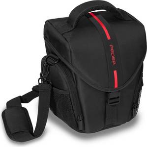 Pedea Essex L (Toploader) schwarz/rot Kamera-Umhängetasche