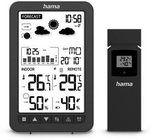 Hama Ko Samui Wetterstation mit Außensensor schwarz 
