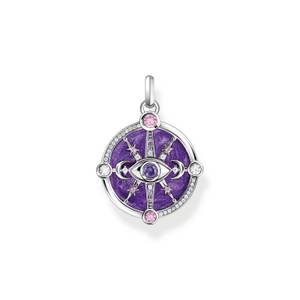 Thomas Sabo Kettenanhänger Auge mit kosmischen Details und bunten Steinen (PE956-473-13) Kettenanhänger