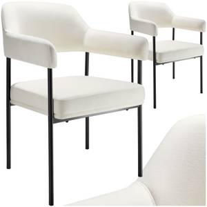 Tectake ® Armlehnstuhl, gepolstert, schlanke, pulverbeschichtete Stahlbeine, 58 x 62 x 85 cm 