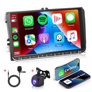 Hikity Android 13 2Din Autoradio Stereo 9 Zoll GPS Navigation für VW Autoradio (Digitalradio (DAB), Unterstützung für vernetzte Downloads) 