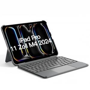 Inateck Nur für iPad Pro 11 2024 M4, Ultraleichte Tastatur, mit Touchpad iPad-Tastatur (Abnehmbar, Hoch-/Querformat Ständer) 