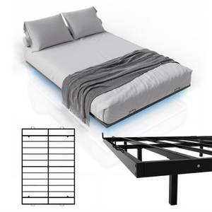 Juskys Metallbett Palamos 140x200 cm mit Lattenrost & LED Beleuchtung - Schwebebett, Bett - Schwarz 