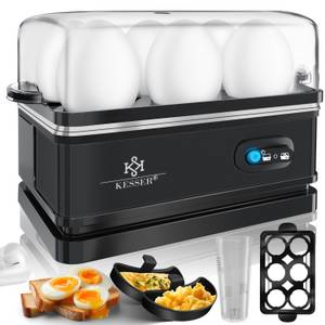 Kesser Eierkocher, für 1 bis 6 Eier elektrisch aus Edelstahl 400W & Warmhaltefunktion 