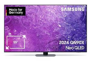  Samsung Neo QLED 4K QN90X Fernseher 55 Zoll, TV mit Neural Quantum 4K AI Prozessor, Quantum-Matrix-Technologie, AI 4K Upscaling, Smart TV, GQ55QN90XATXZG, Deutsches Modell [2024] 