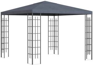 Outsunny Gartenpavillon 2,95x2,95 m Stahl Grau Partyzelt