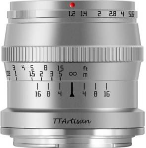 TTArtisan 50mm f1.2 Canon EF-M silber Normalobjektiv