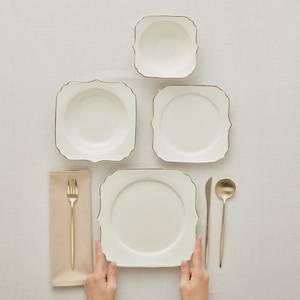 Karaca Geschirr-Set  Stream Bone Vintage Tafelservice 24-tlg 6 Personen 