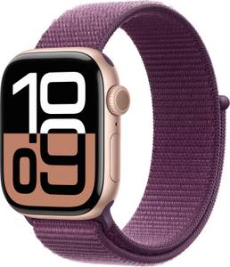 Apple Watch Series 10 GPS 42mm Aluminium Roségold Loop Pflaume iOS Smartwatch