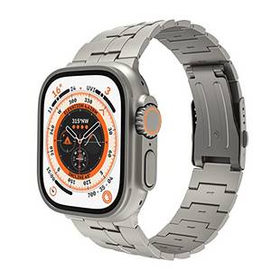  LULULOOK Titan Armband Kompatibel mit Apple Watch Ultra 2/Ultra 49mm, Prämie Titanium Grad 2 Ersatzarmbänder für iWatch Ultra Armband (Titan) 