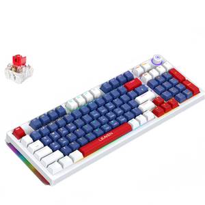 TAMEY Bluetooth-Tastatur, alle Tasten sind konfliktfrei,Tri-Mode-Verbindung PC-Tastatur (Schillernde RGB-Lichteffekte, hochwertiges mechanisches Wellengehäuse) 