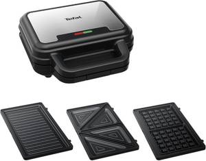 Tefal Sandwichmaker SW383D Ultracompact 3-in-1 Sandwich-Waffel-Panini Kombigerät, 700 W 