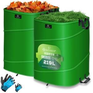 Kesser ® Pop-Up-Gartensack Laubsack Gartenabfallsack inkl. Handschuhe   Selbststehend mit Griffen Stabil Robust & Faltbar   Laubsäcke Rasenschnitt Gartensäcke für Gartenabfälle Grünschnitt 